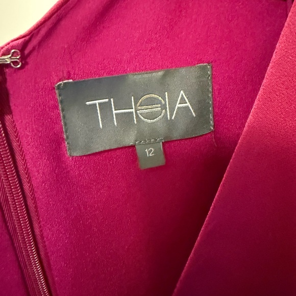 Theia Fuchsia High Low Wrap Dress - Picture 5 of 5